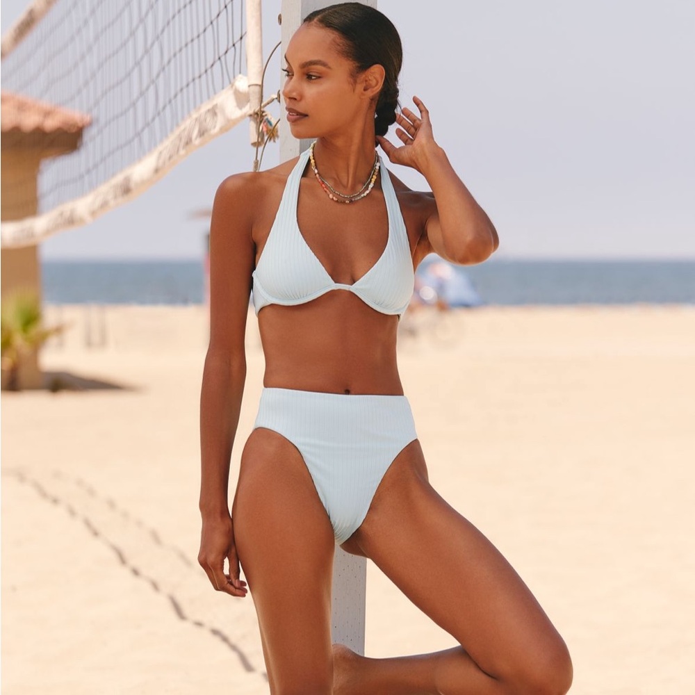 LSPACE Savannah High-Waisted Ribbed
Bikini Bottoms